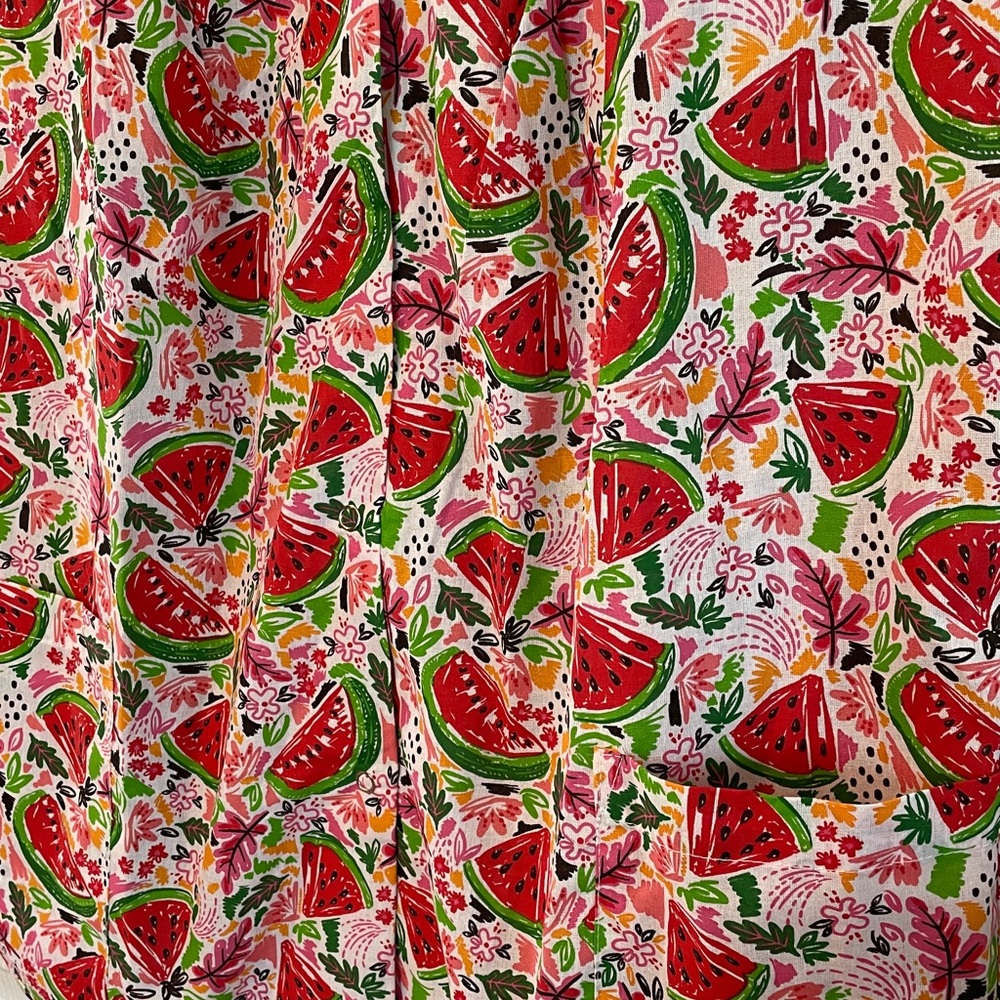 Moon Dance Size Medium Sleeveless V-Neck Watermelon Print Top - Pink/Red NWT - Picture 2 of 9